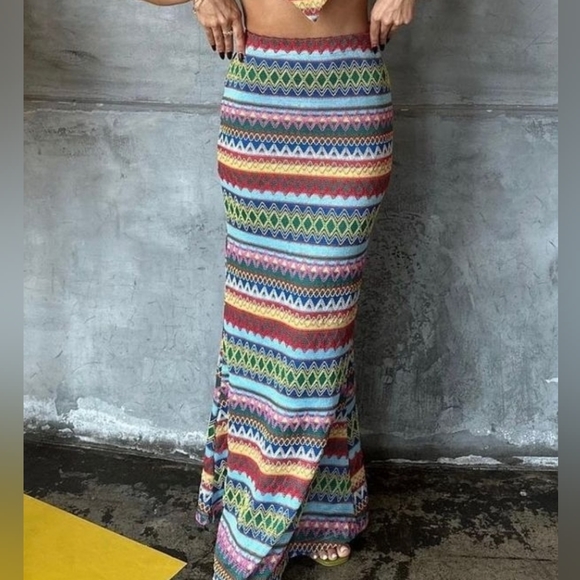 Selfie Leslie Skirts Selfie Leslie Tulum Knit Maxi Skirt